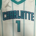 Maillot de Basket #1 Ball Charlotte Hornets Blanc ave diamond logo